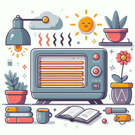 Vector illustration of modern flat design concept of home appliances and household appliances.のイラスト素材