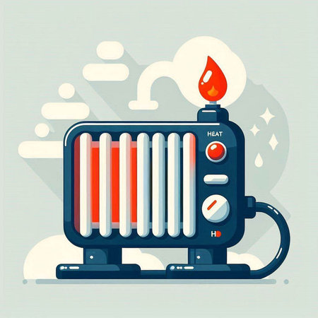 Illustration of a Heating radiator. Flat style vector illustration.のイラスト素材