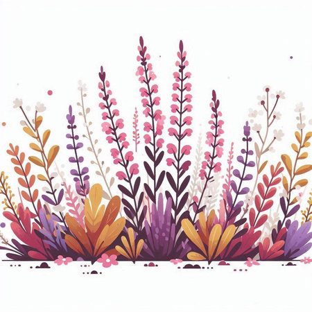 Floral background with watercolor flowers and leaves. Vector illustration.のイラスト素材