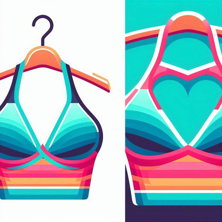 Colorful swimsuit on hanger. Vector illustration for your designのイラスト素材