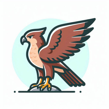 Eagle icon. Vector illustration of a hawk on a white background.のイラスト素材