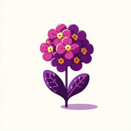 Purple primrose flower isolated on white background. Vector illustration.のイラスト素材