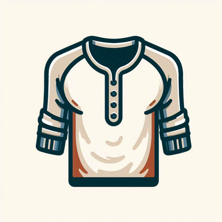 Illustration of a t-shirt with a long sleeve on a light backgroundのイラスト素材