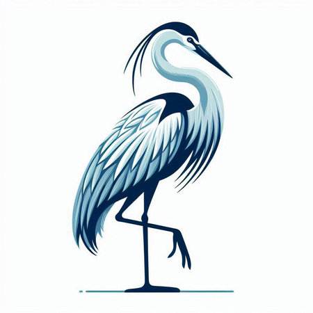 Blue heron isolated on a white background. Vector illustration for your designのイラスト素材