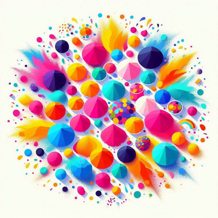 abstract colorful background with circles and blots, vector illustration.のイラスト素材