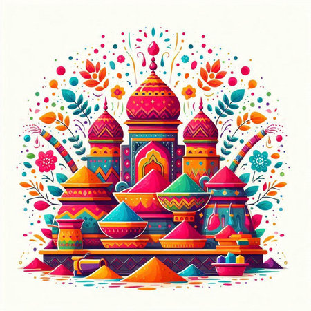 Colorful Indian Festival Holi. Colorful vector illustration of festival Holi.のイラスト素材