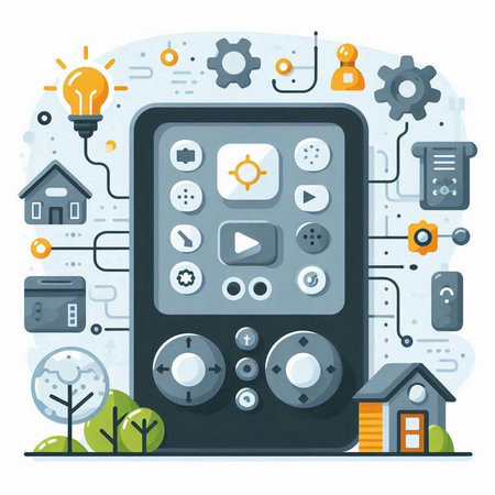 Smart home system concept. Flat illustration of smart home system vector concept for web designのイラスト素材