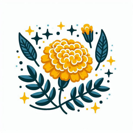Flower icon. Floral design element. Vector illustration in flat style.のイラスト素材