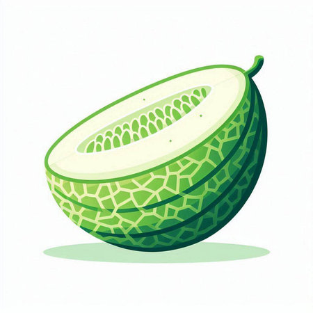 Melon isolated on white background. Vector illustration. Eps 10.のイラスト素材