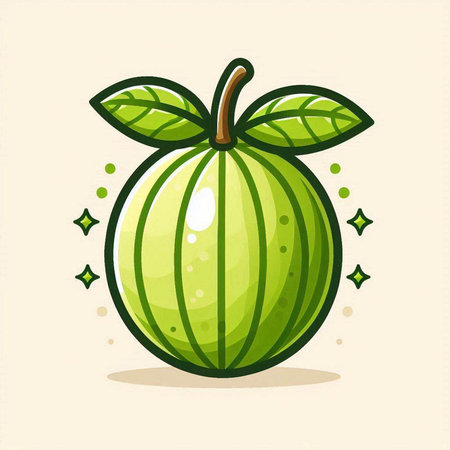 Illustration of a watermelon on a light background. Vector illustrationのイラスト素材
