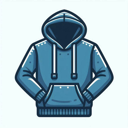 Vector illustration of a hooded jacket with a hood on a white backgroundのイラスト素材