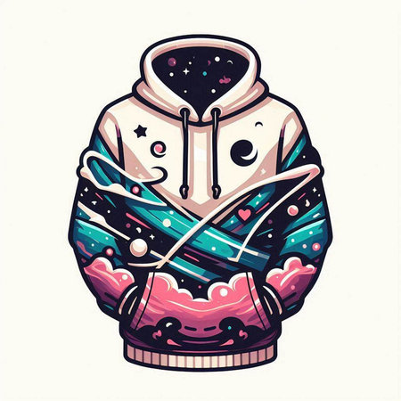 Hand drawn vector illustration of a snowman in a winter coat.のイラスト素材