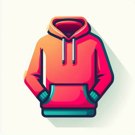Hoodie icon. Vector illustration of a hoodie with a hood.のイラスト素材