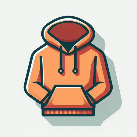Fashionable hoodie icon, vector illustration in flat style.のイラスト素材