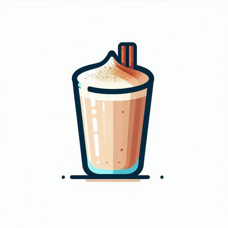Milkshake with whipped cream in a glass. Vector illustration.のイラスト素材