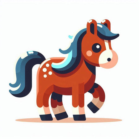 Cute cartoon horse isolated on a white background. Vector illustration.のイラスト素材