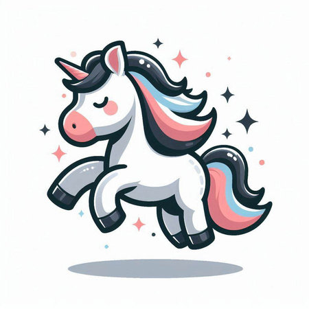 Cute cartoon horse isolated on a white background. Vector illustration.のイラスト素材