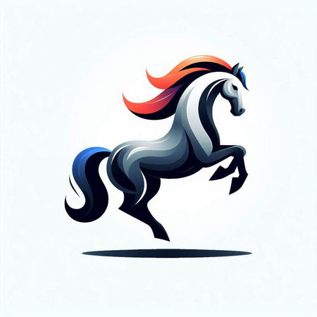 Horse vector logo design template. Elegant horse icon.のイラスト素材