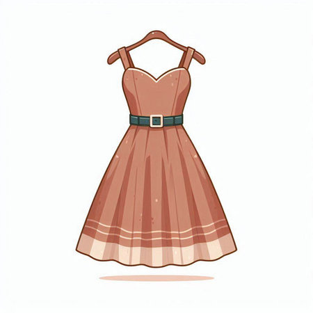 Illustration of a woman's dress isolated on a white background.のイラスト素材