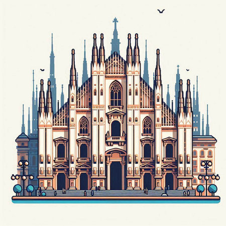 Cathedral of St. Stephen in Vienna, Austria. Vector illustration.のイラスト素材