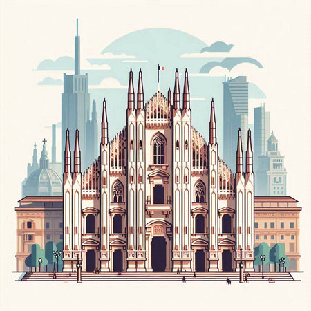 Barcelona Cathedral, Spain.のイラスト素材