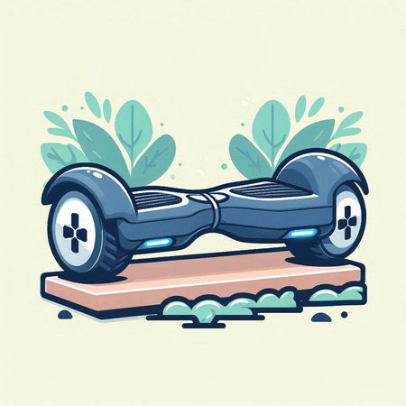 Self-balancing self-balancing electric scooter, vector illustrationのイラスト素材