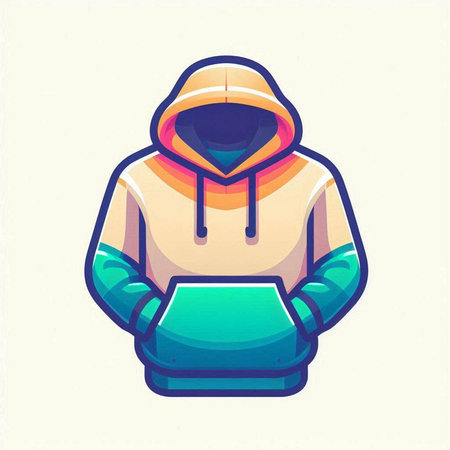 Vector illustration of a hooded sweatshirt on a white background.のイラスト素材