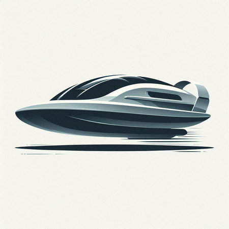 Sporty motorboat. Vector illustration. Graphic concept for your designのイラスト素材