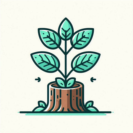 Ecology concept. Tree icon in flat style. Vector illustration.のイラスト素材