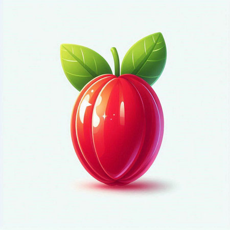 Illustration of a cherry on a white background. Vector illustration.のイラスト素材
