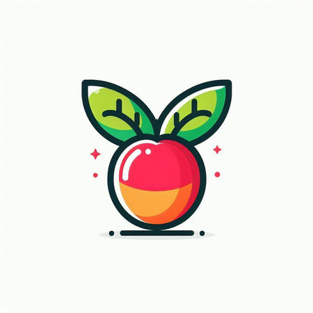 Radish vector icon. Vegetable icon. Healthy food illustration.のイラスト素材