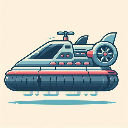Vector illustration of a cartoon submarine on a light background. Cartoon style.のイラスト素材