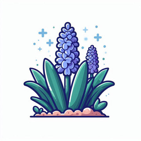 Beautiful hyacinth flowers on white background. Vector illustration.のイラスト素材