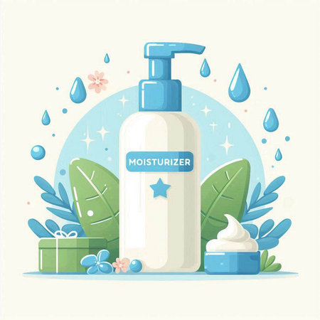 Cosmetic bottle with liquid soap, cream, lotion, lotion. Vector illustrationのイラスト素材