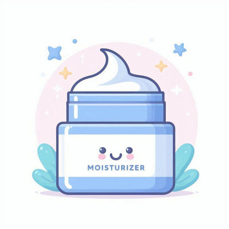 Cute face cream jar. Moisturizing face cream vector illustrationのイラスト素材