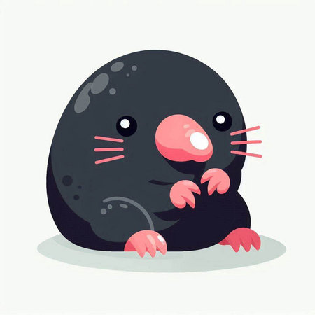 funny cartoon mole, vector illustration, eps10, no transparencyのイラスト素材