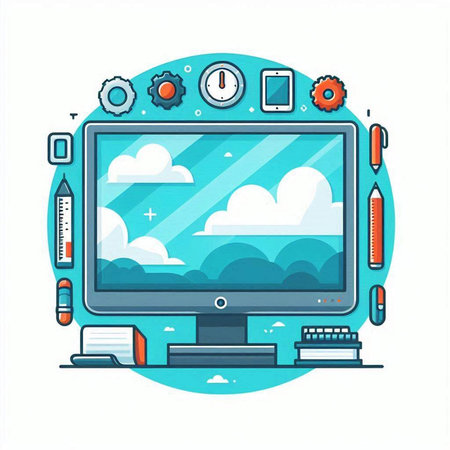 Modern flat design vector illustration concept of cloud computing. Cloud computing technology.のイラスト素材