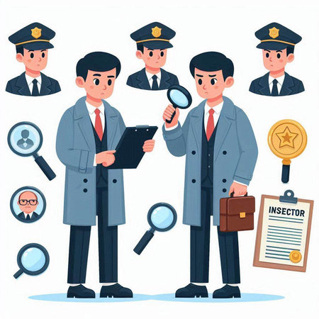 Police officer, policeman, inspector, inspector, inspector. Vector illustrationのイラスト素材