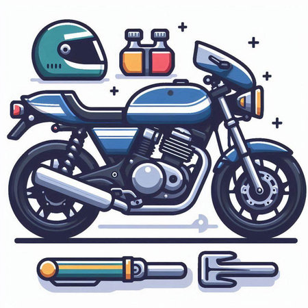 Motorcycle icon. Motorcycle illustration. Motorcycle vector illustration.のイラスト素材