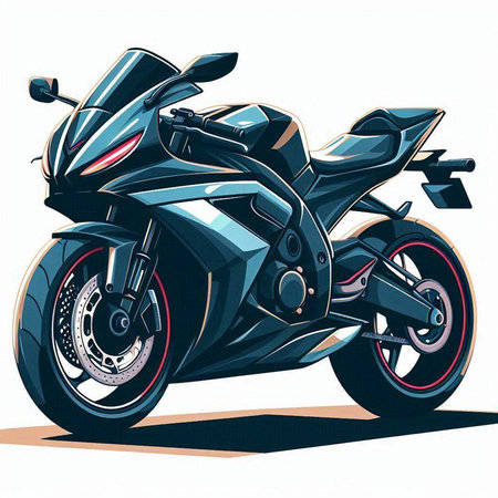 Motorcycle vector illustration. Side view of a sports motorbike.のイラスト素材