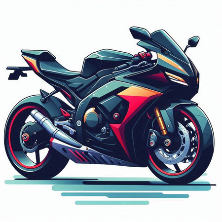 Motorcycle vector illustration. Motorbike on a white background. Vector illustration.のイラスト素材