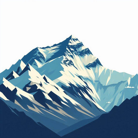 Mountains in the Himalayas, Nepal. Vector illustration.のイラスト素材