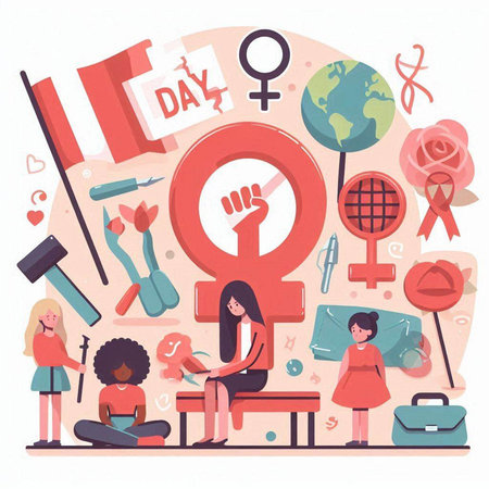 Vector illustration of the international day of equality concept in flat style.のイラスト素材