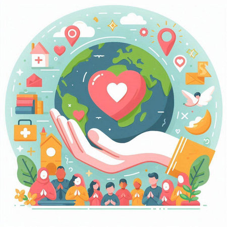 World Health Day concept. Flat vector illustration of world health day.のイラスト素材
