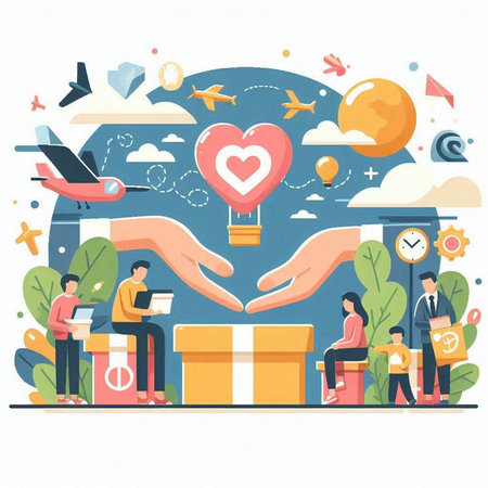 Flat design vector illustration concepts for online shopping, e-commerce, digital marketing, business analysis and planning.のイラスト素材