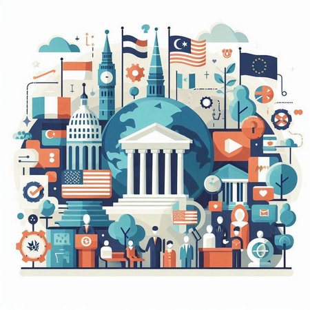 Vector illustration of United States of America. Flat style design for web and print.のイラスト素材