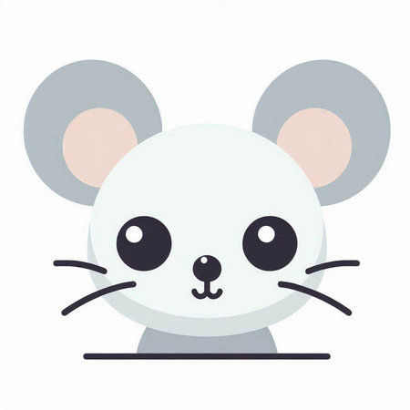 cute mouse animal kawaii character vector illustration design  isolatedのイラスト素材