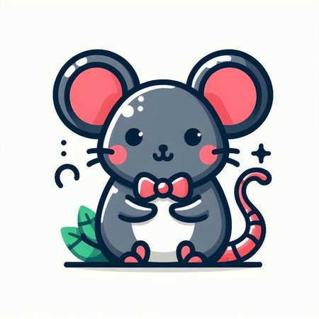 Cute cartoon mouse. Vector illustration. Cute rat character.のイラスト素材