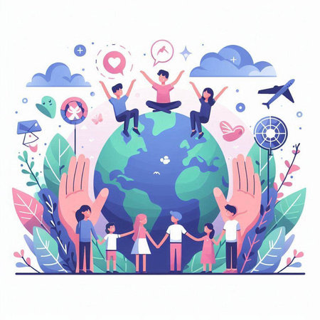Concept of World Environment Day. Vector illustration in flat style.のイラスト素材