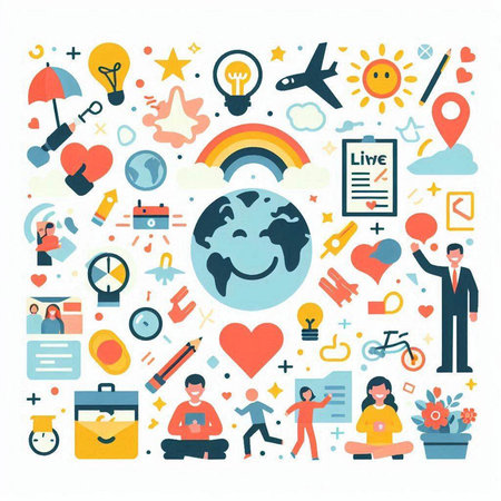 Flat design modern vector illustration concept of social media, communication and networking.のイラスト素材